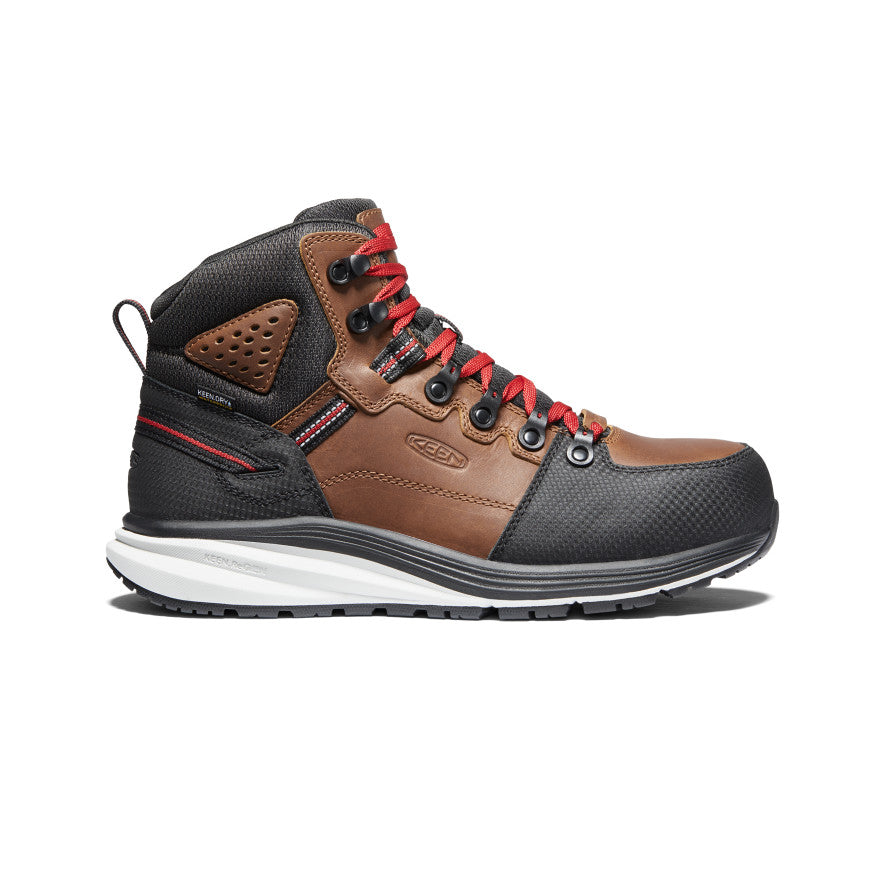 Brown Black Men Keen Red Hook Waterproof Work Boots | RVG9442DM