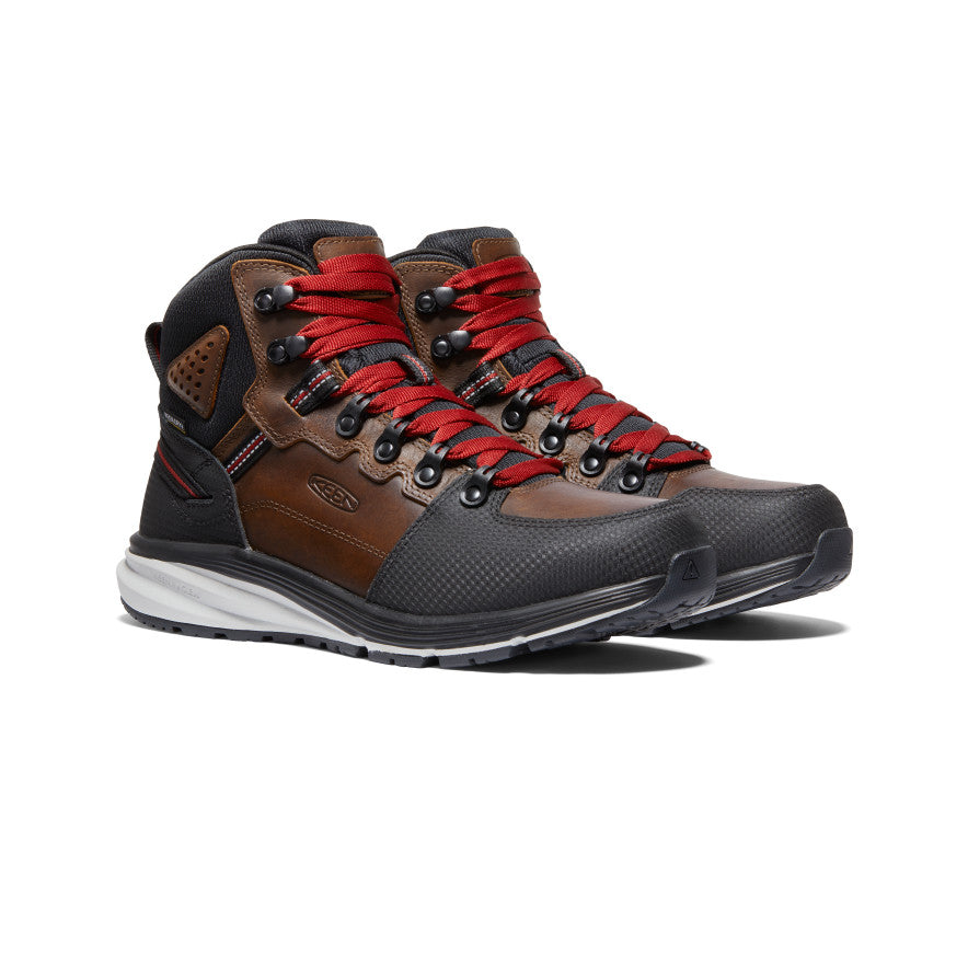 Brown Black Men Keen Red Hook Waterproof Work Boots | QWA9475CG