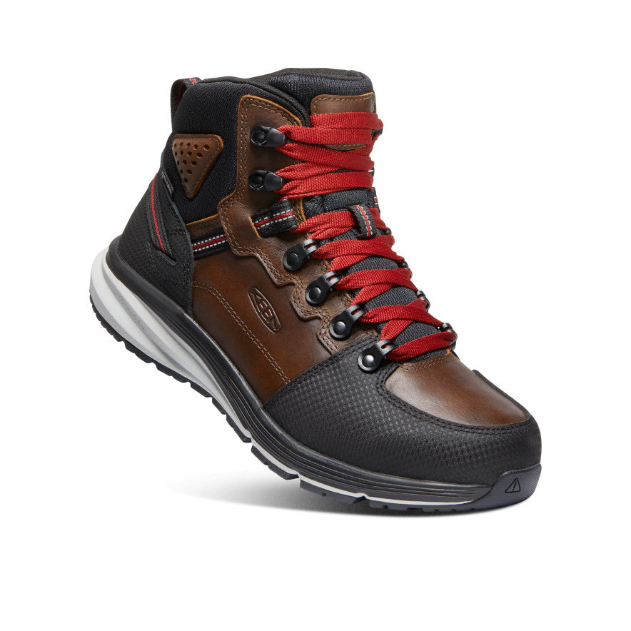 Brown Black Men Keen Red Hook Waterproof Work Boots | QWA9475CG