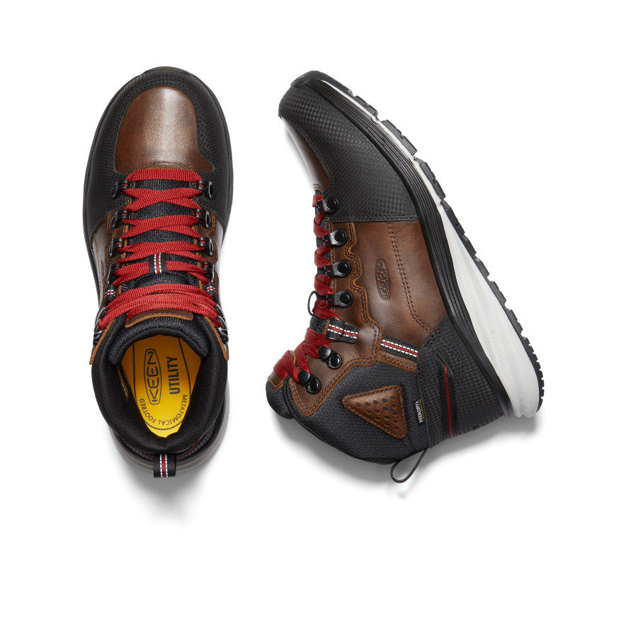 Brown Black Men Keen Red Hook Waterproof Work Boots | QWA9475CG