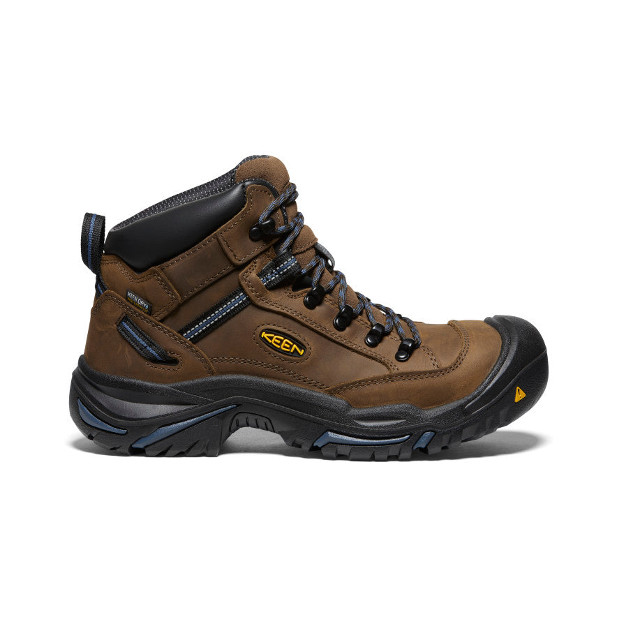 Brown Blue Men Keen Braddock AL Waterproof Mid Work Boots | XEJ4420UG