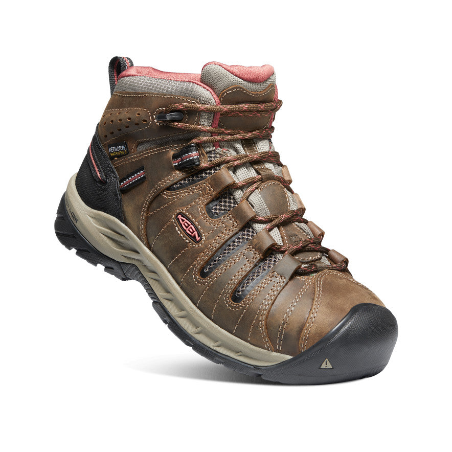 Brown Dark Red Women Keen Flint II Waterproof Work Boots | MJZ4532DB