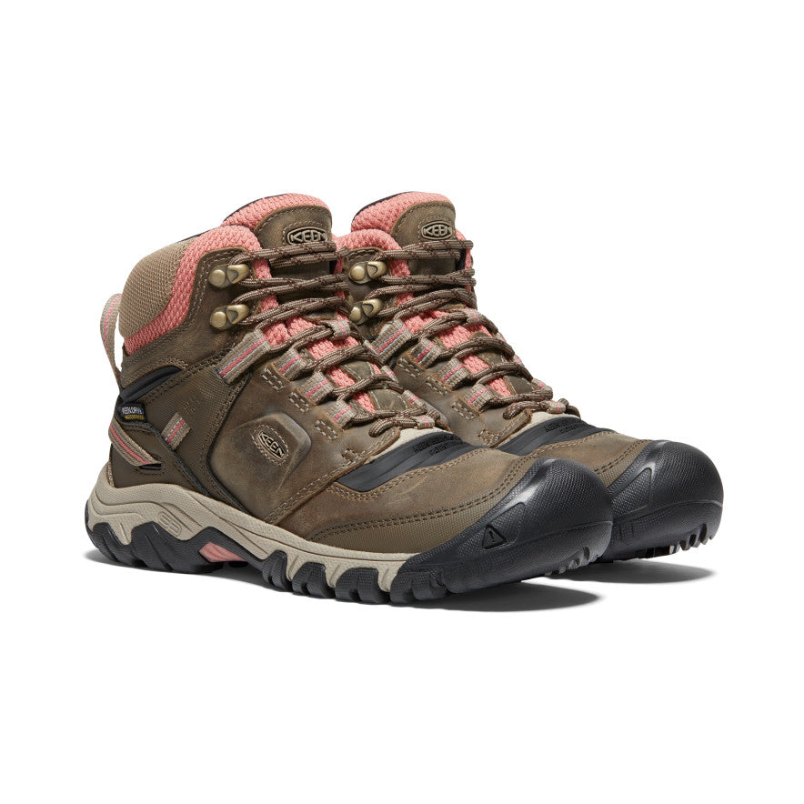 Brown Dark Red Women Keen Ridge Flex Waterproof Work Boots | GHZ847ZC