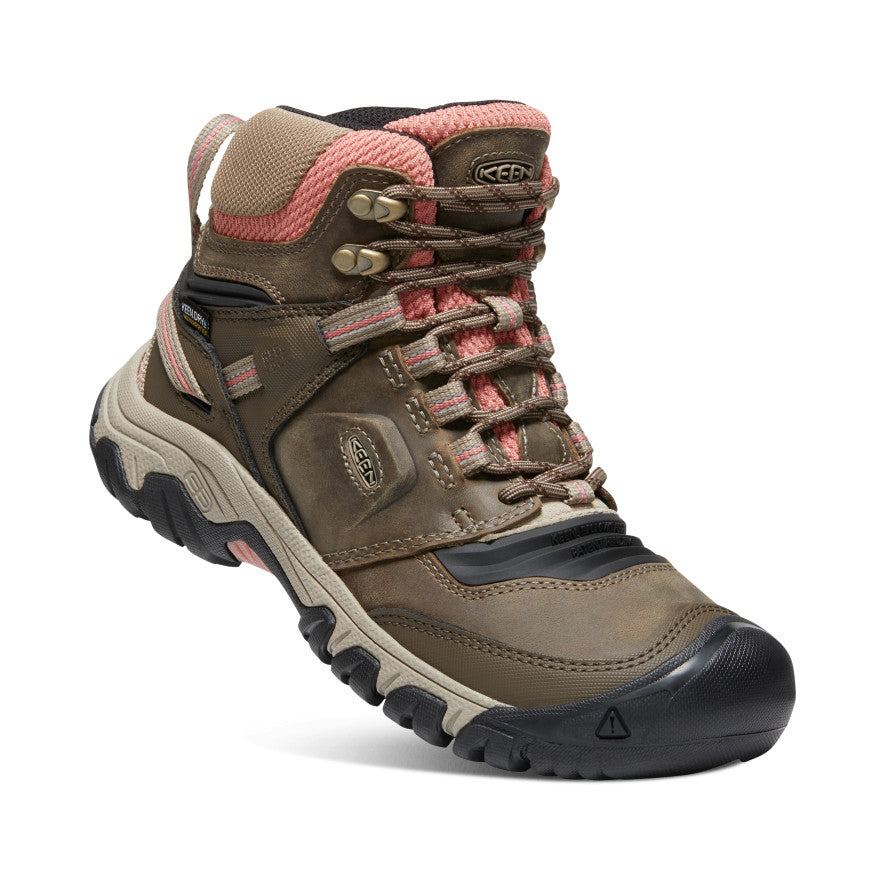 Brown Dark Red Women Keen Ridge Flex Waterproof Work Boots | GHZ847ZC