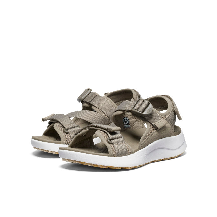 Brown White Women Keen Elle Sport Backstrap Sandals | VZL3393RT