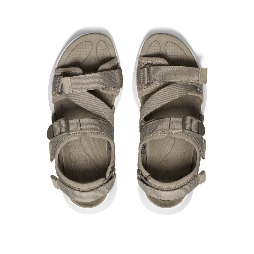 Brown White Women Keen Elle Sport Backstrap Sandals | VZL3393RT