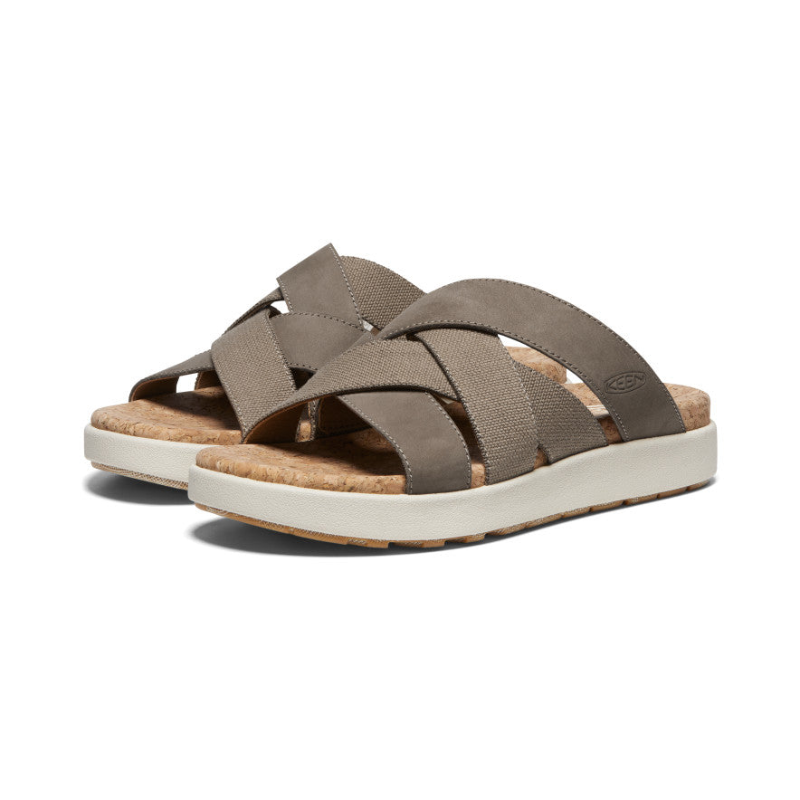 Brown Women Keen Elle Mixed Slides | YYV2382UT