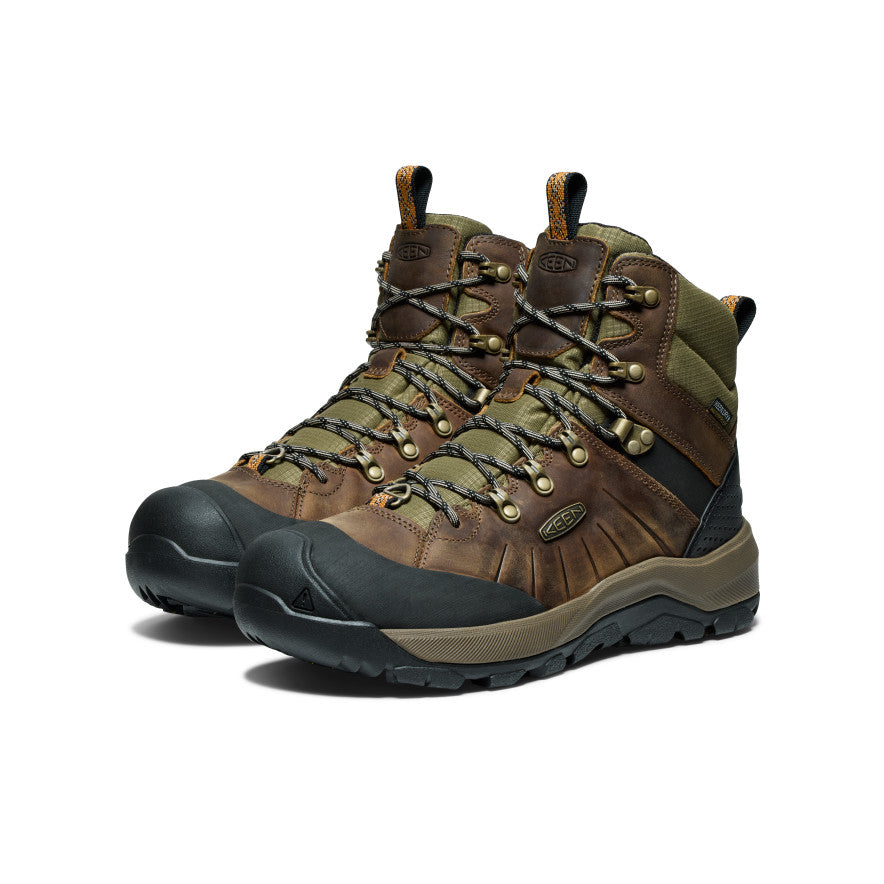 Green Orange Men Keen Revel IV Polar Waterproof Work Boots | RTM6044FF