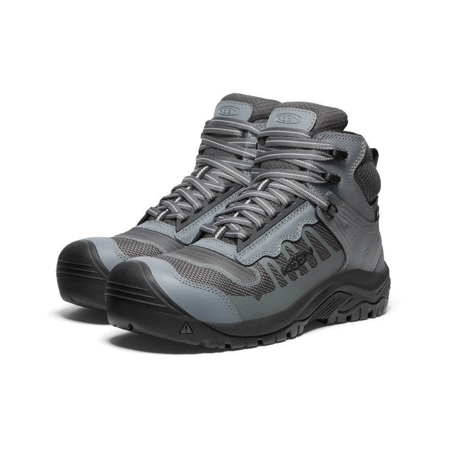 Grey Black Men Keen Reno Mid Waterproof Work Boots | RSI5518BW