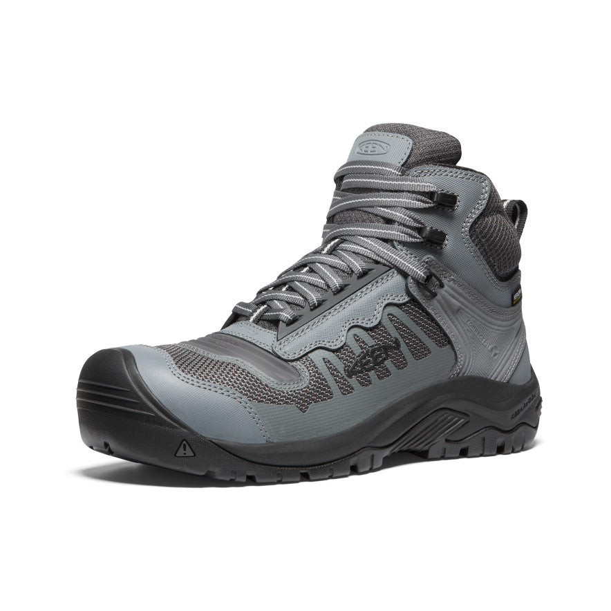 Grey Black Men Keen Reno Mid Waterproof Work Boots | RSI5518BW