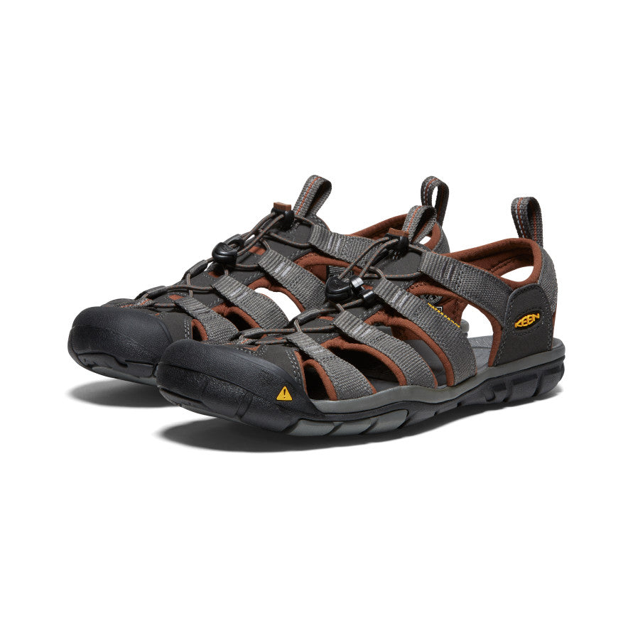 Grey Brown Men Keen Clearwater CNX Sandals | PXF8752NZ