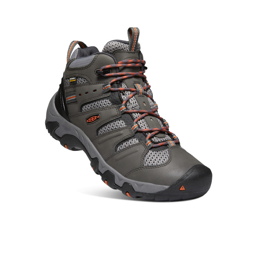 Grey Dark Red Men Keen Koven Waterproof Hiking Boots | IPD5216OG