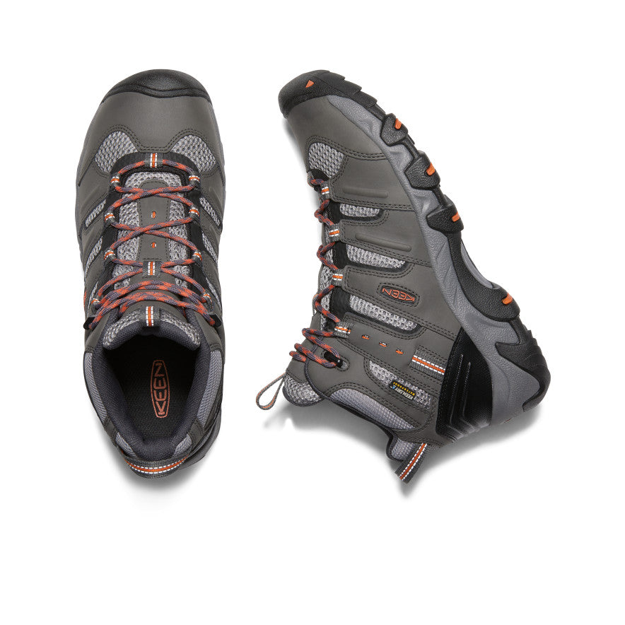 Grey Dark Red Men Keen Koven Waterproof Hiking Boots | IPD5216OG