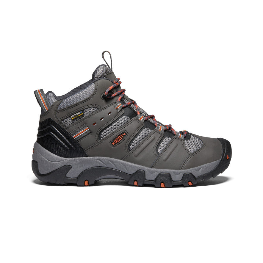 Grey Dark Red Men Keen Koven Waterproof Hiking Boots | IPD5216OG