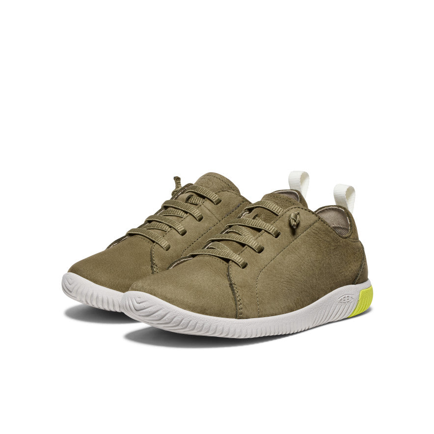 Olive Big Kids' Keen KNX Leather Sneakers | YAN683QU