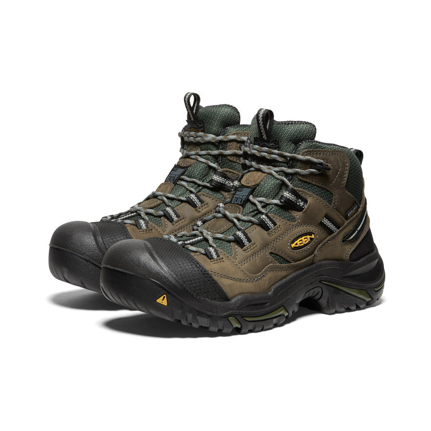 Olive Black Men Keen Braddock Waterproof Mid Work Boots | HPI1173PM