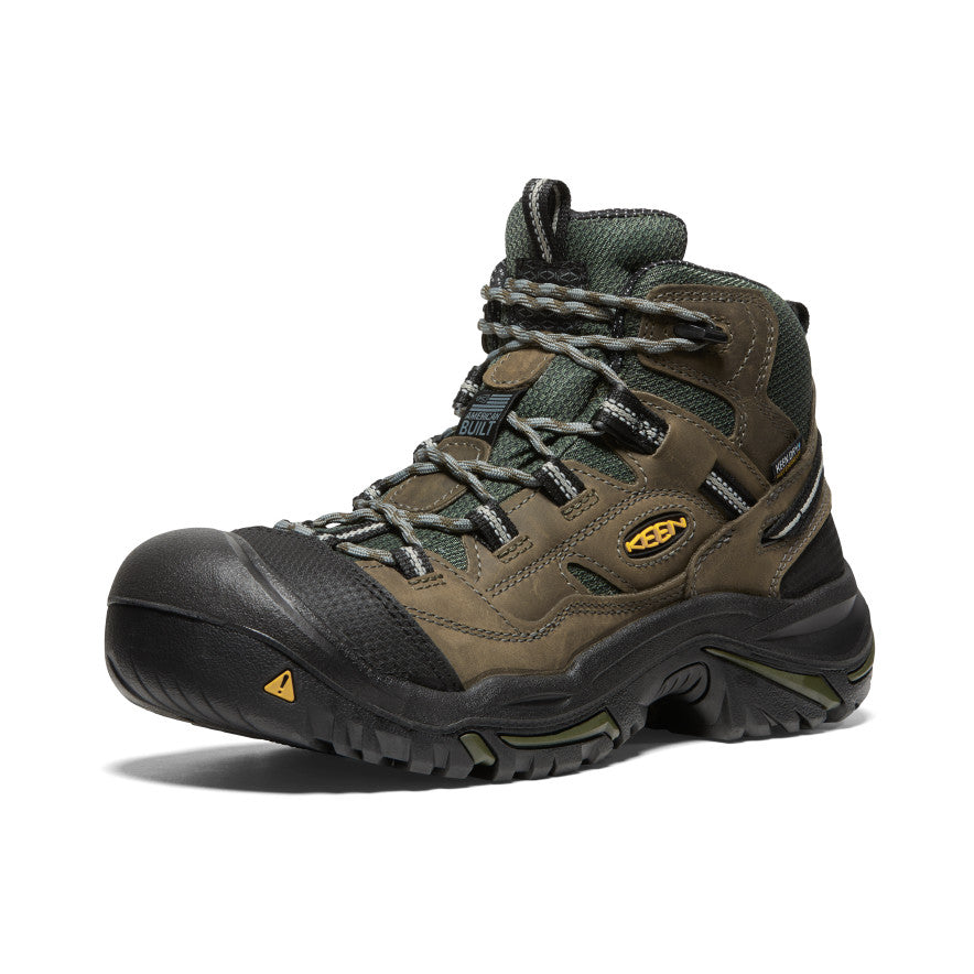 Olive Black Men Keen Braddock Waterproof Mid Work Boots | HPI1173PM