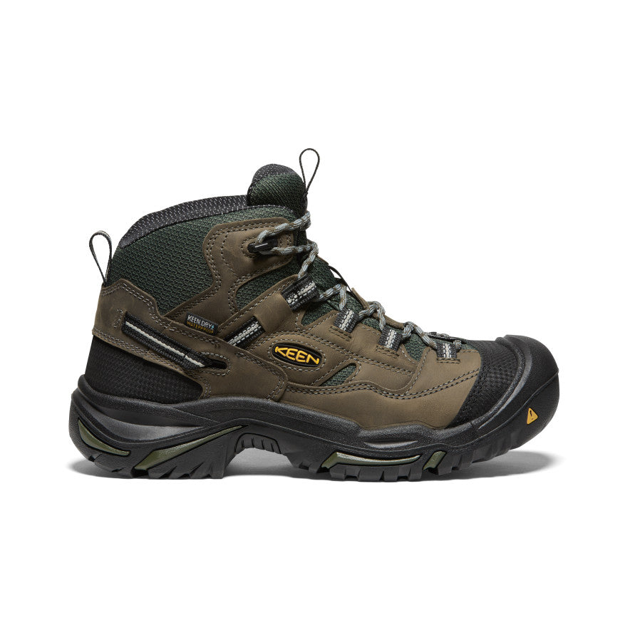 Olive Black Men Keen Braddock Waterproof Mid Work Boots | HPI1173PM