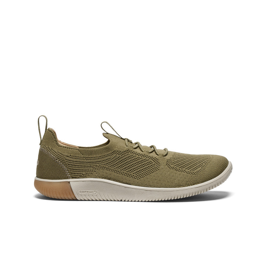 Olive Grey Brown Men Keen KNX Knit Sneakers | WMC10043NT